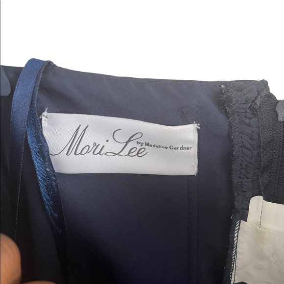 Mori Lee | Navy Blue Formal One Strap Dress Sz 13/14 - Picture 7 of 11